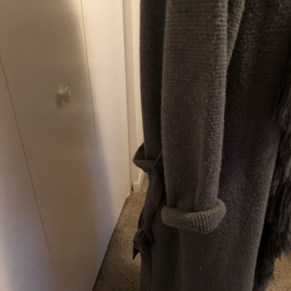 Grey Color Ankle Length, Cardigan Sweater Coat - Picture 3 of 6